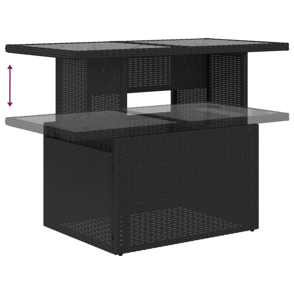 Set mobilier de grădină cu perne, 6 piese, negru, poliratan GartenMobel Dekor