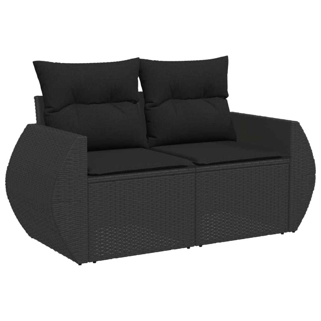 Set mobilier de grădină cu perne, 6 piese, negru, poliratan GartenMobel Dekor