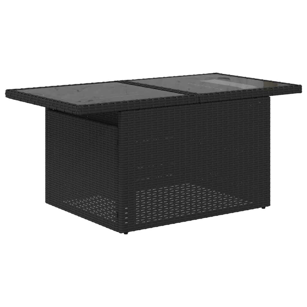Set mobilier de grădină cu perne, 8 piese, negru, poliratan GartenMobel Dekor