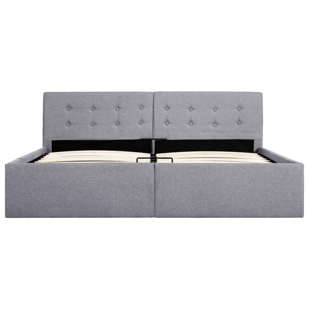 Cadru pat hidraulic cu ladă, gri deschis, 160x200 cm, textil  GartenMobel Dekor