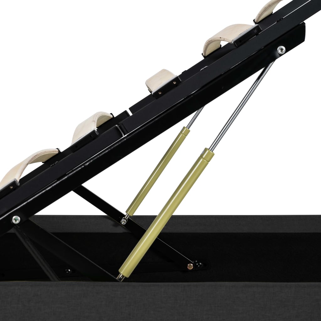 Cadru pat hidraulic cu ladă, gri închis, 160 x 200 cm, textil  GartenMobel Dekor