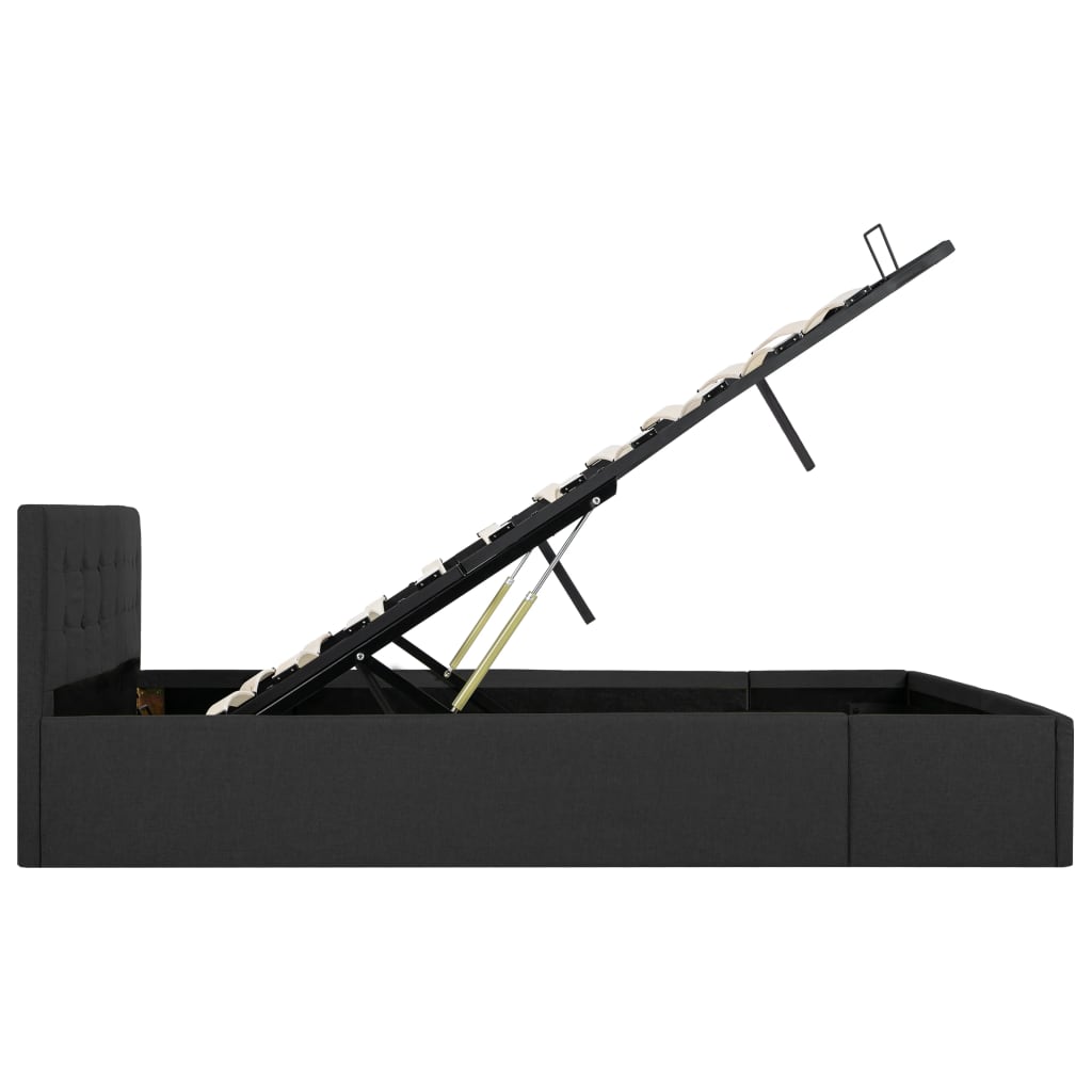 Cadru pat hidraulic cu ladă, gri închis, 160 x 200 cm, textil  GartenMobel Dekor