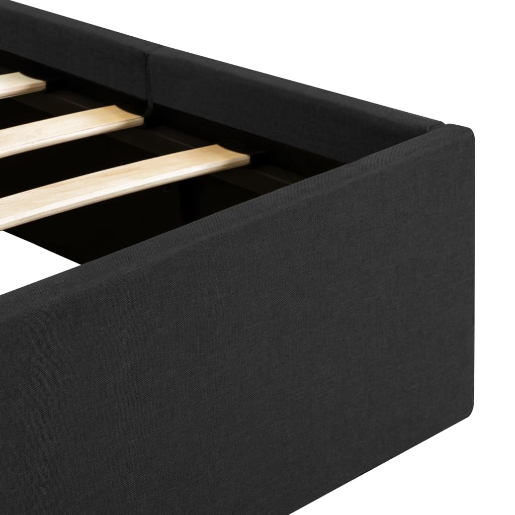 Cadru pat hidraulic cu ladă, gri închis, 160 x 200 cm, textil  GartenMobel Dekor