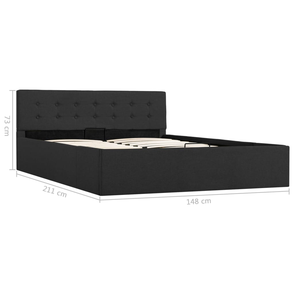 Cadru pat hidraulic depozitare gri închis 140x200 cm textil  GartenMobel Dekor