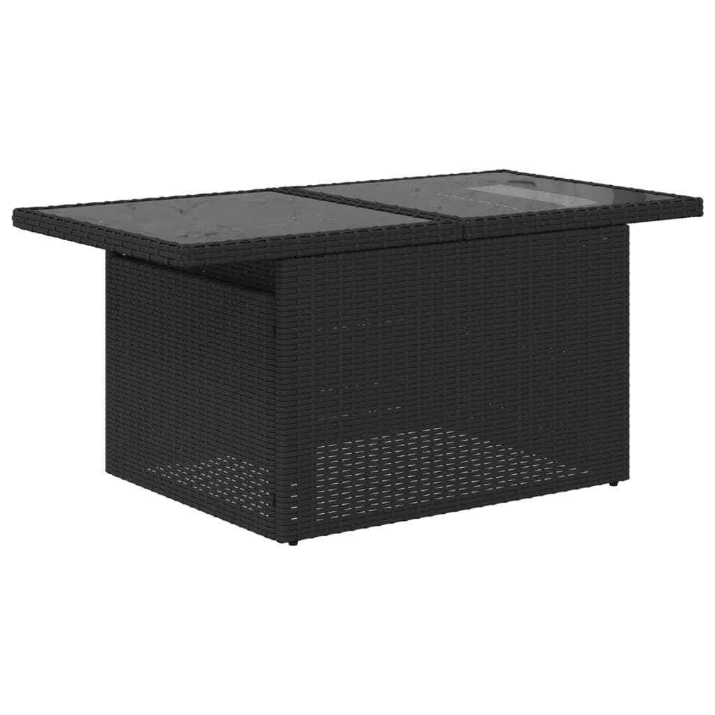 Set mobilier de grădină cu perne, 8 piese, negru, poliratan GartenMobel Dekor