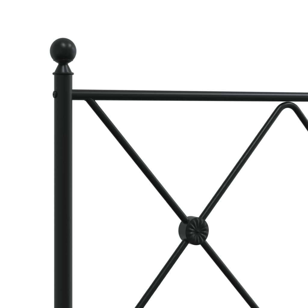 Cadru de pat metalic cu tăblie, negru, 120x190 cm GartenMobel Dekor