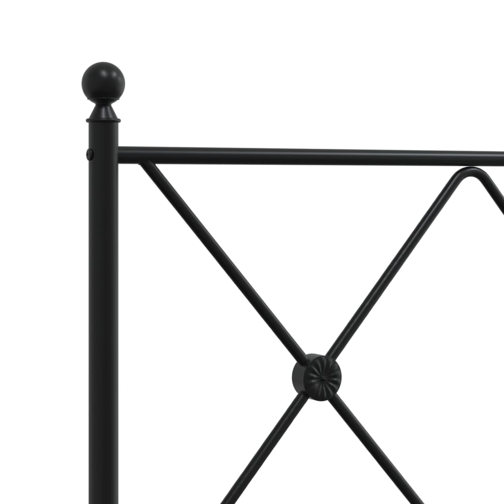 Cadru de pat metalic cu tăblie, negru, 140x190 cm GartenMobel Dekor