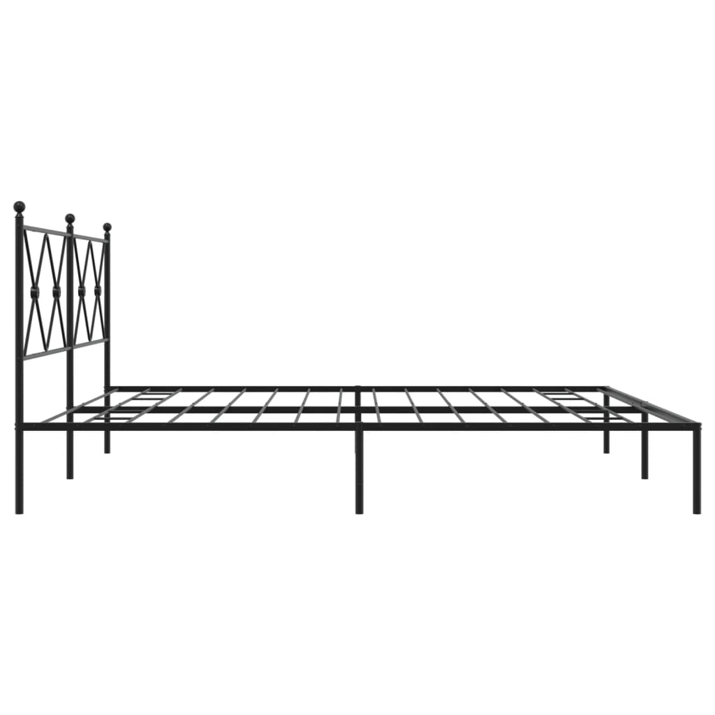 Cadru de pat metalic cu tăblie, negru, 183x213 cm GartenMobel Dekor