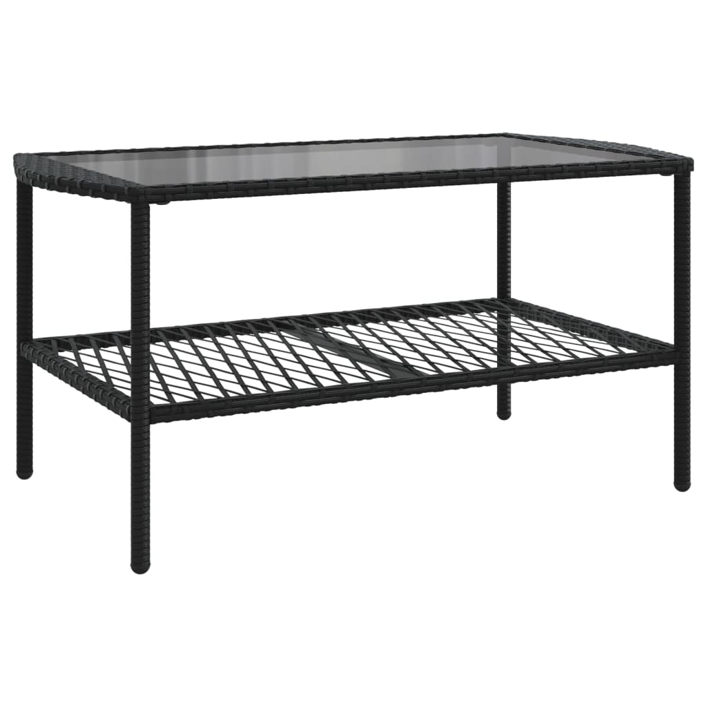 Set mobilier de grădină cu perne, 4 piese, negru, poliratan GartenMobel Dekor