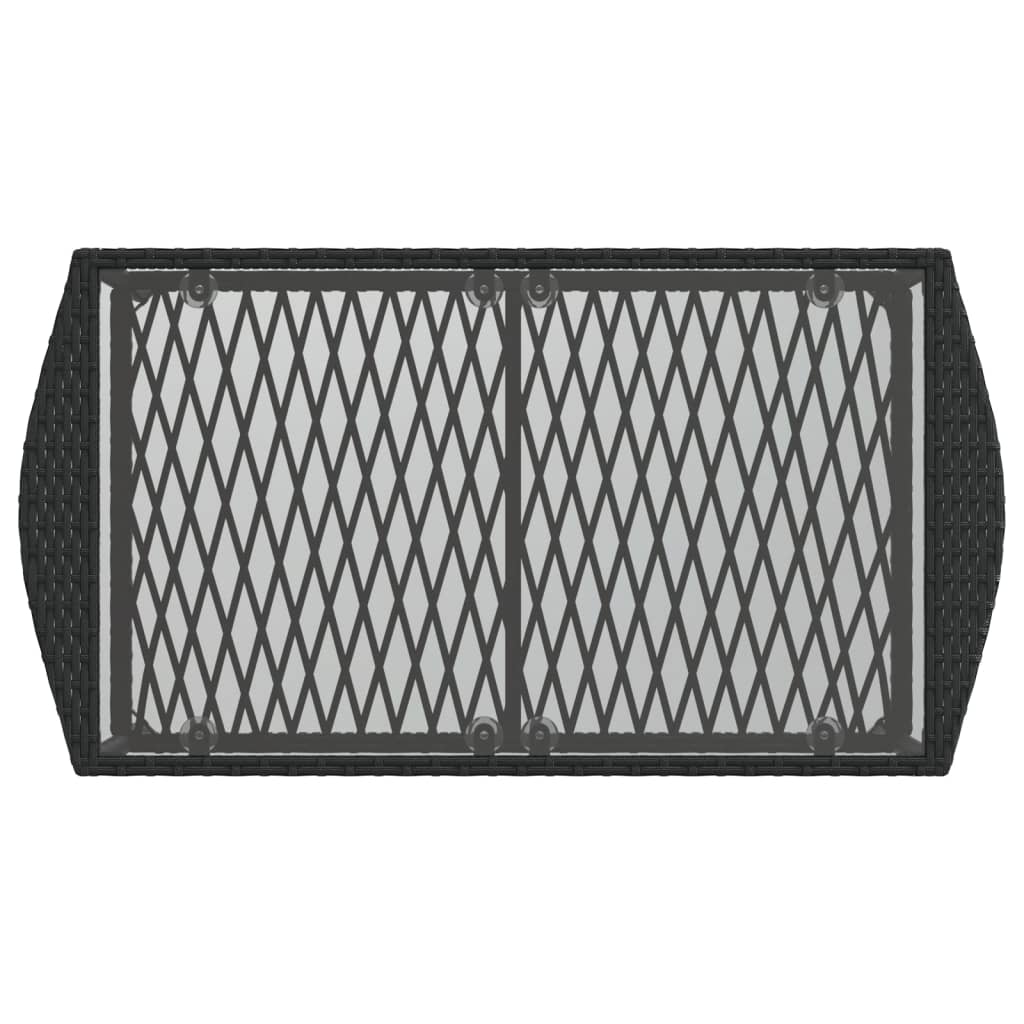 Set mobilier de grădină cu perne, 4 piese, negru, poliratan GartenMobel Dekor