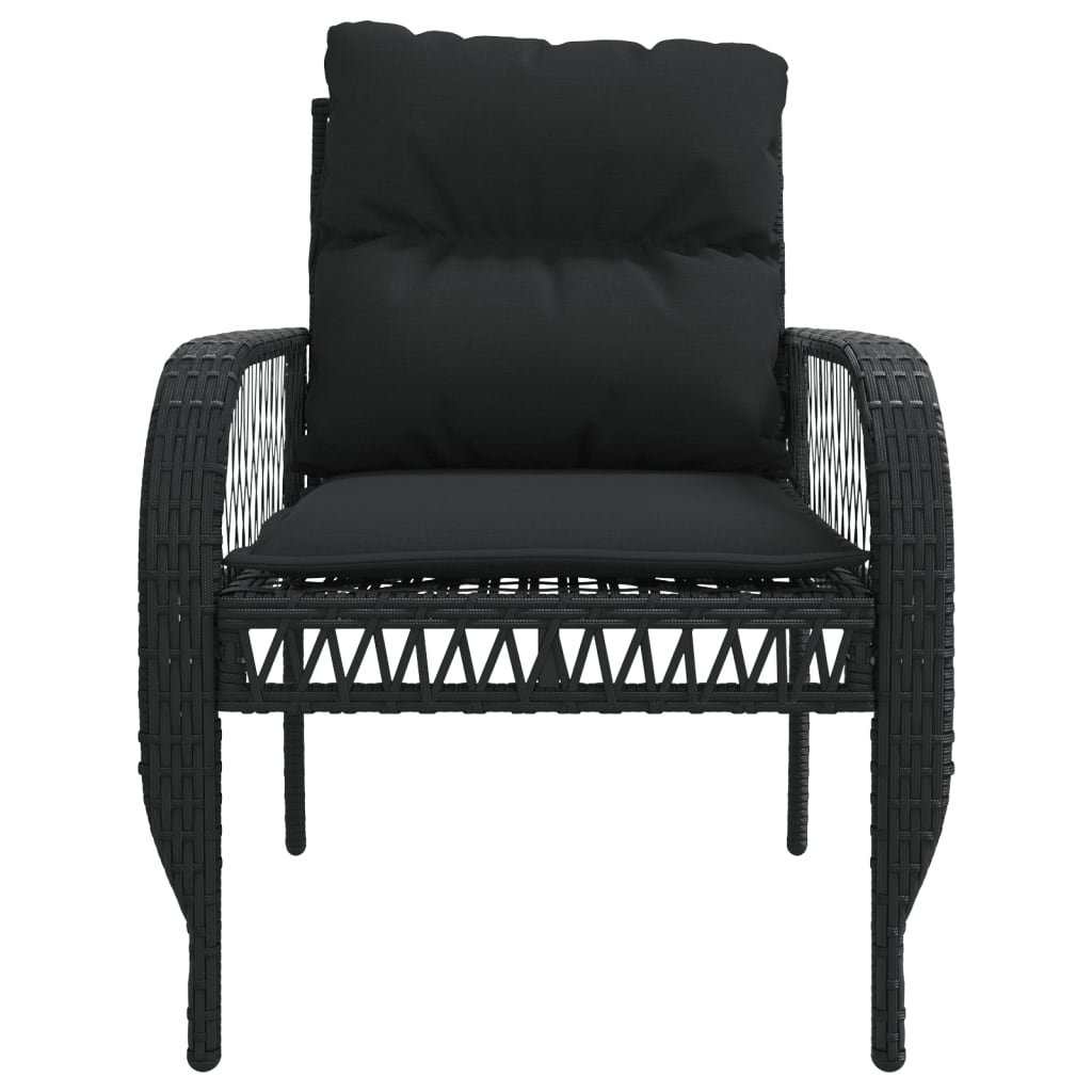 Set mobilier de grădină cu perne, 4 piese, negru, poliratan GartenMobel Dekor