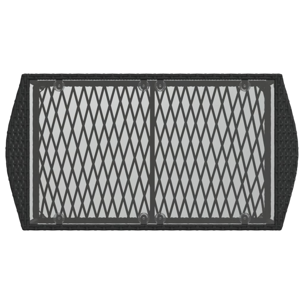 Set mobilier de grădină cu perne, 4 piese, negru, poliratan GartenMobel Dekor