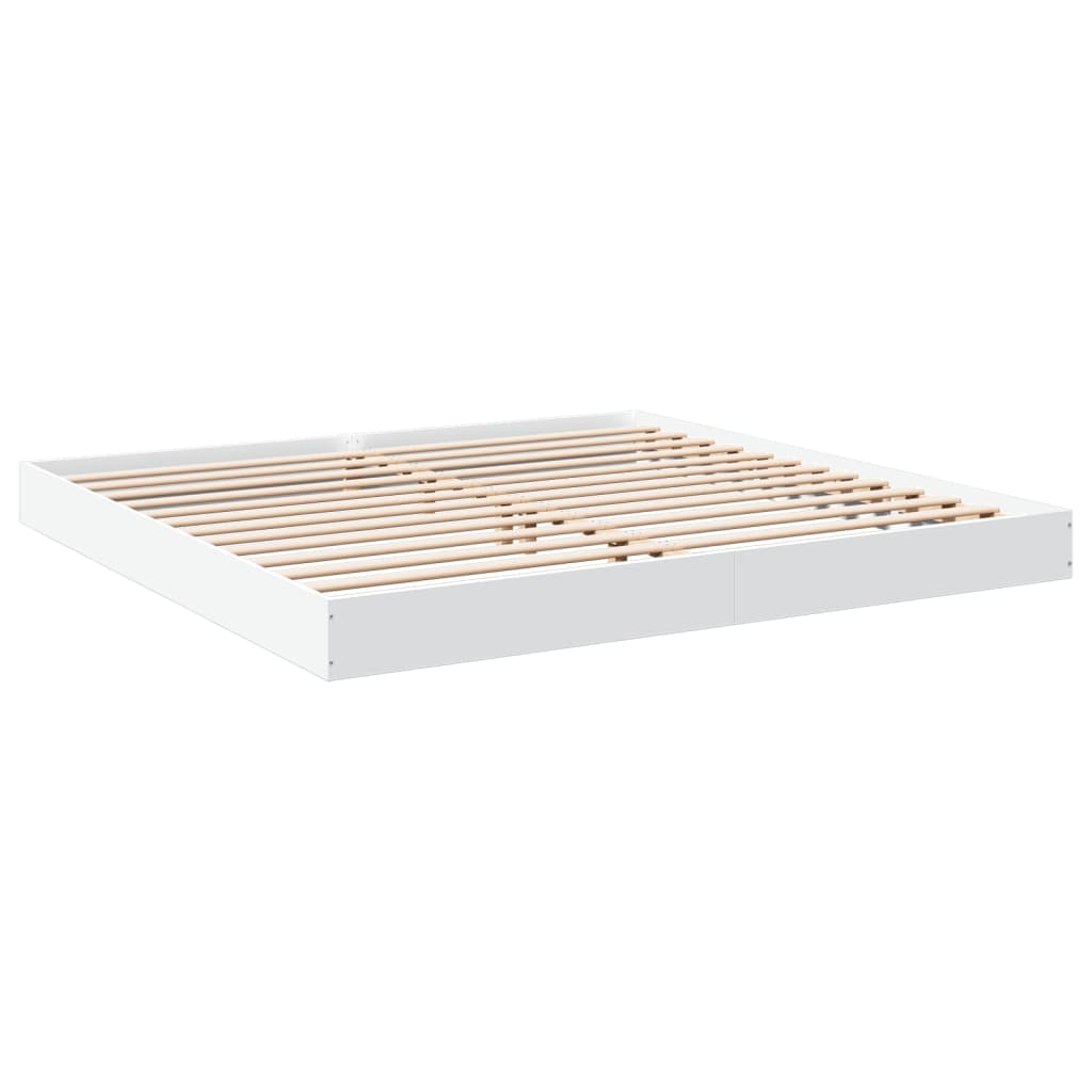 Cadru de pat alb 180x200 cm din lemn prelucrat GartenMobel Dekor