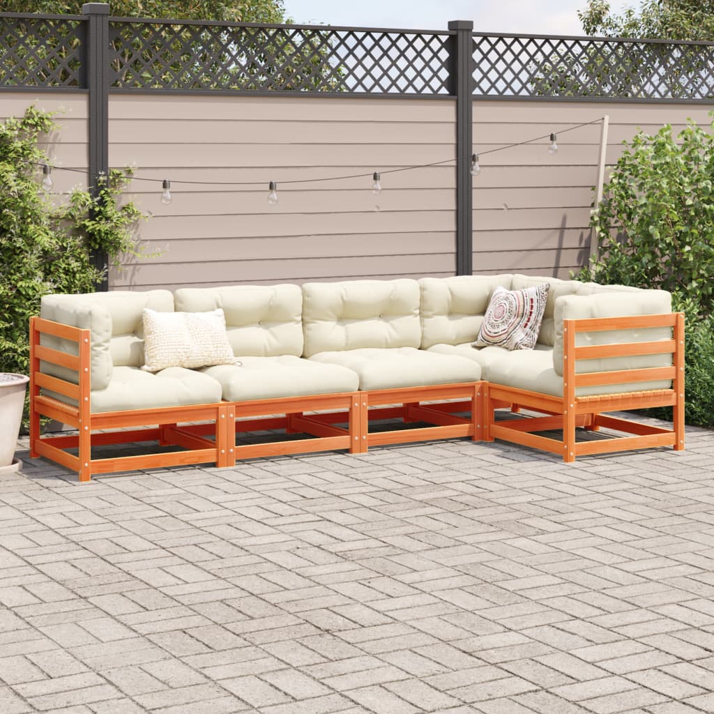 Set mobilier de grădină cu perne, 5 piese, lemn masiv de pin GartenMobel Dekor