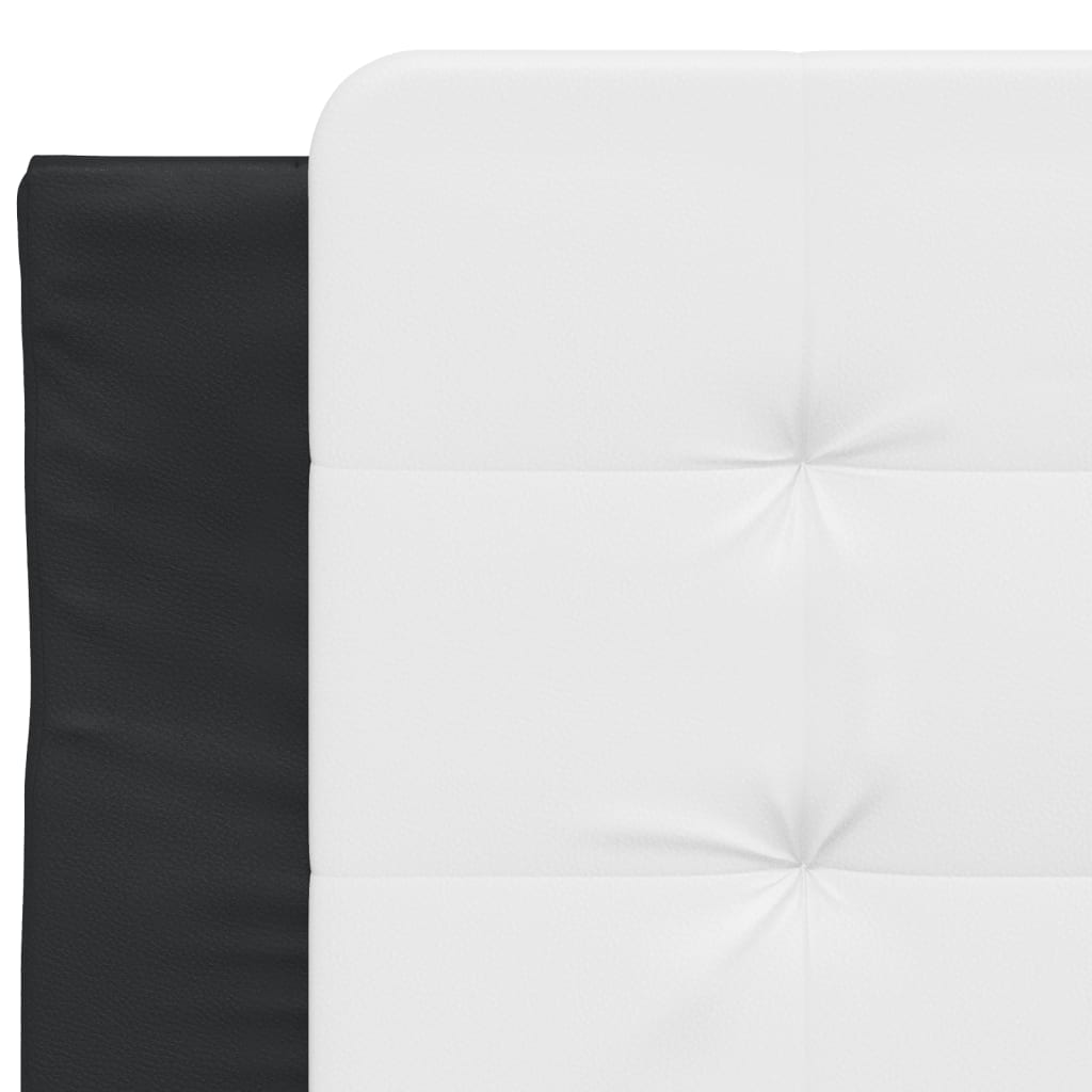 Cadru de pat cu tăblie negru și alb 90x190 cm piele artificială GartenMobel Dekor