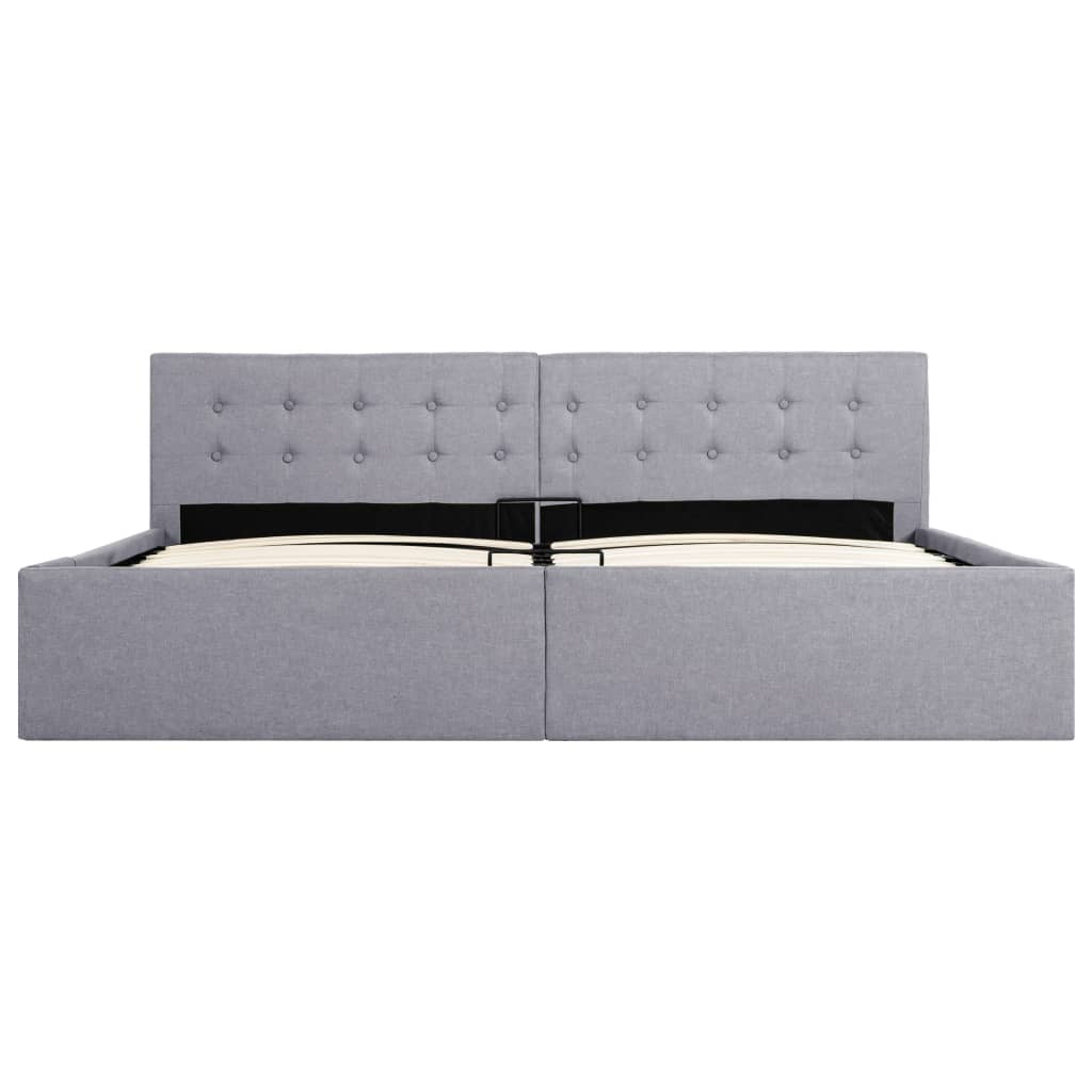 Cadru pat hidraulic cu ladă, gri deschis, 180x200 cm, textil  GartenMobel Dekor