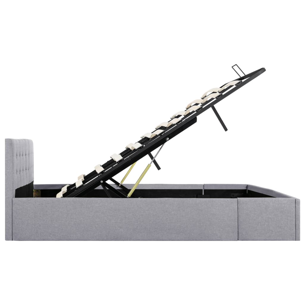 Cadru pat hidraulic cu ladă, gri deschis, 180x200 cm, textil  GartenMobel Dekor