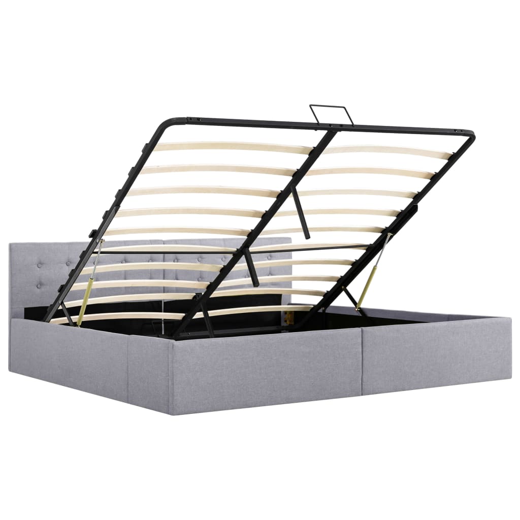 Cadru pat hidraulic cu ladă, gri deschis, 180x200 cm, textil  GartenMobel Dekor