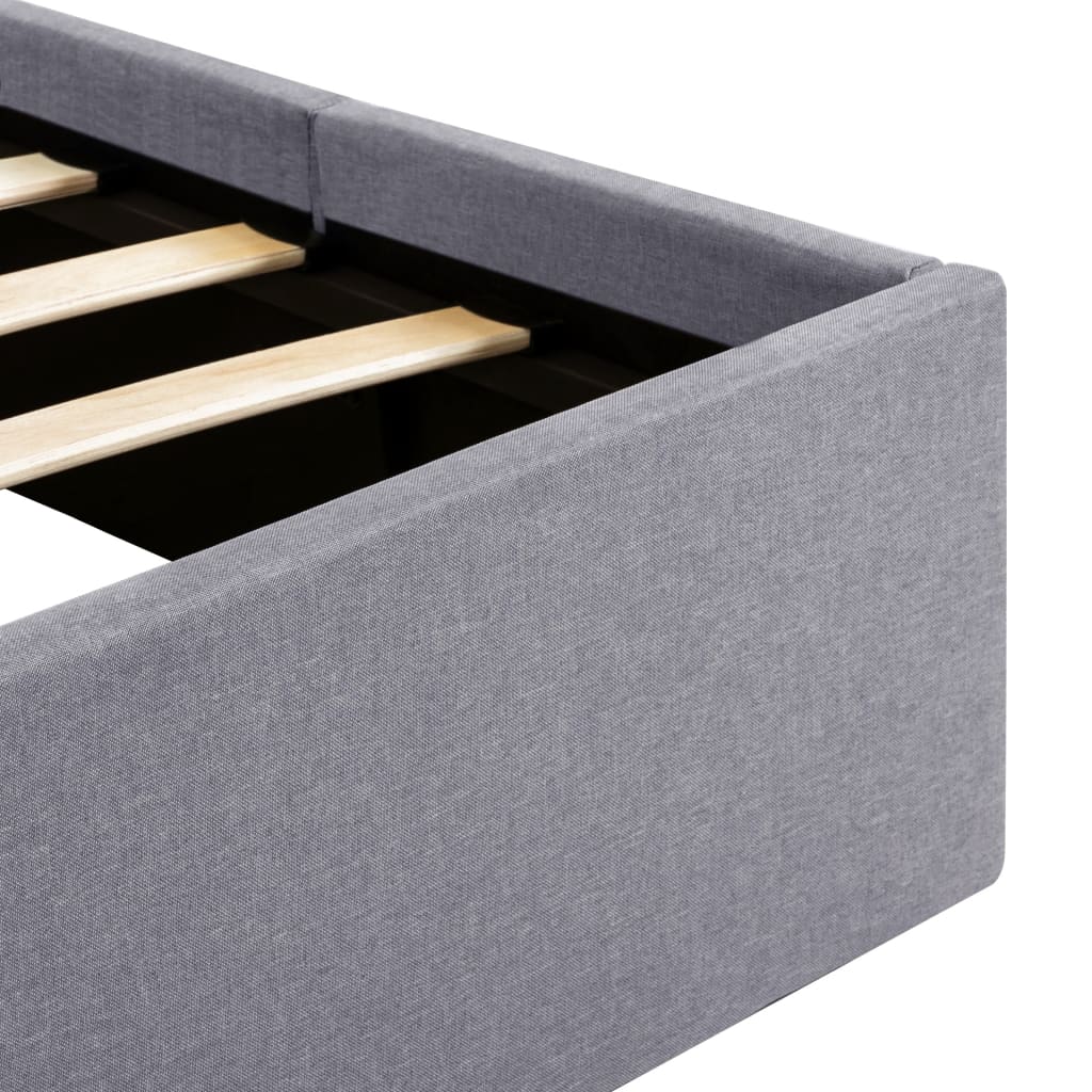 Cadru pat hidraulic cu ladă, gri deschis, 180x200 cm, textil  GartenMobel Dekor