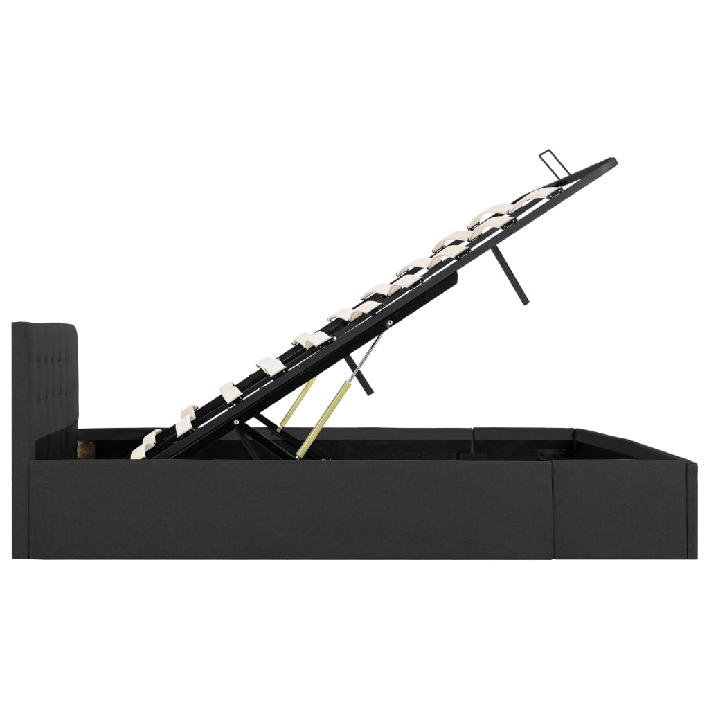 Cadru pat hidraulic depozitare, gri închis, 180x200 cm, textil  GartenMobel Dekor