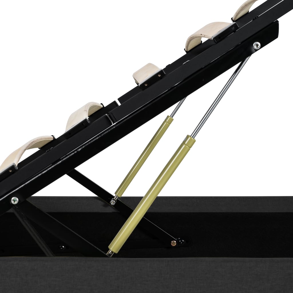 Cadru pat hidraulic depozitare, gri închis, 180x200 cm, textil  GartenMobel Dekor