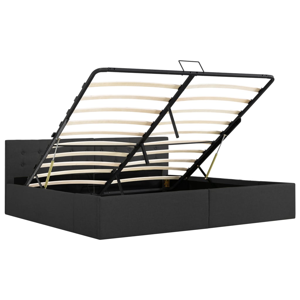 Cadru pat hidraulic depozitare, gri închis, 180x200 cm, textil  GartenMobel Dekor