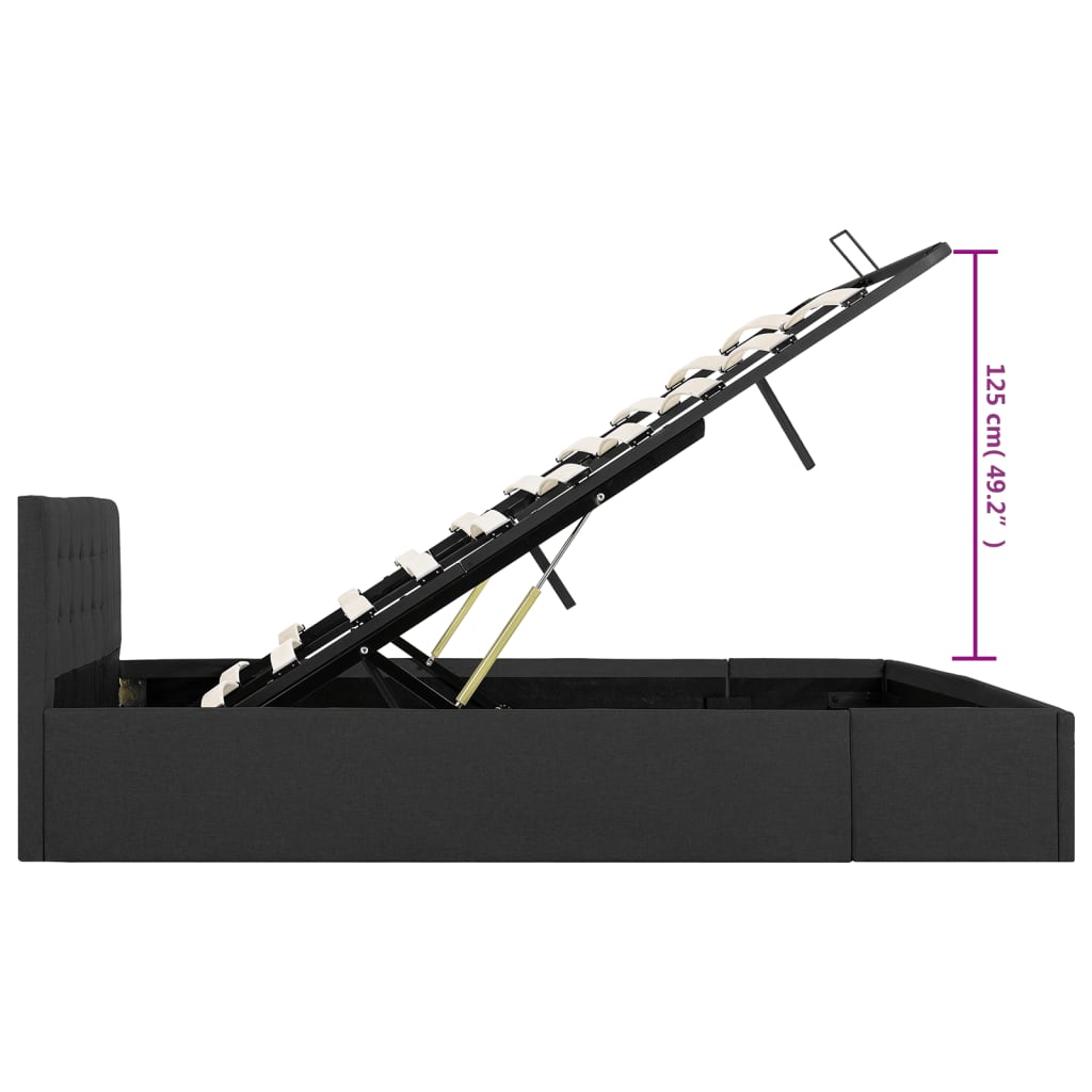 Cadru pat hidraulic depozitare, gri închis, 180x200 cm, textil  GartenMobel Dekor