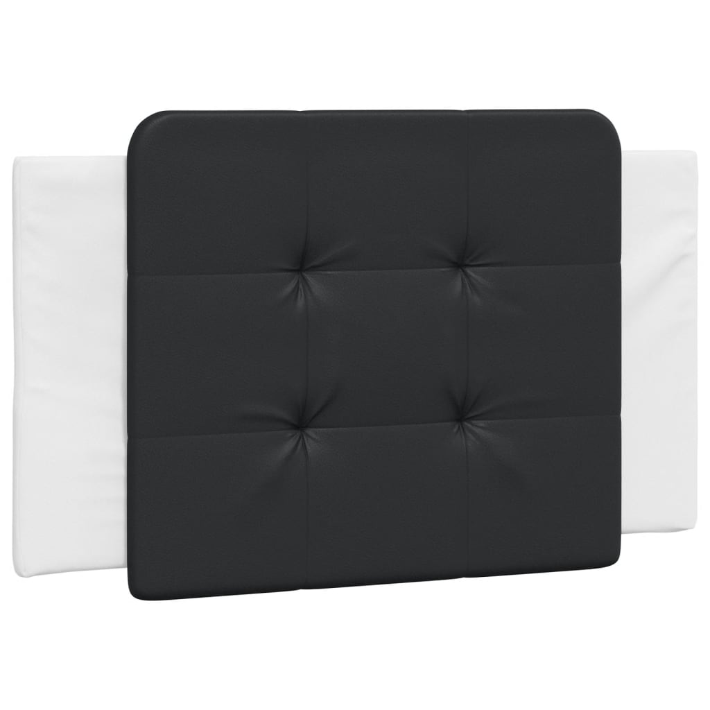 Cadru de pat cu tăblie, alb și negru, 90x200 cm piele ecologică GartenMobel Dekor
