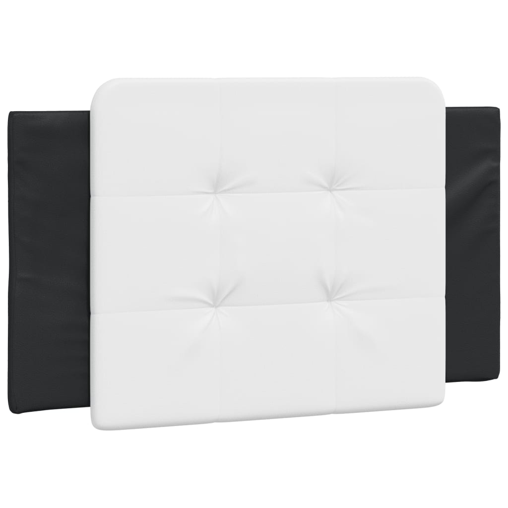 Cadru de pat cu tăblie negru și alb 100x200cm piele artificială GartenMobel Dekor