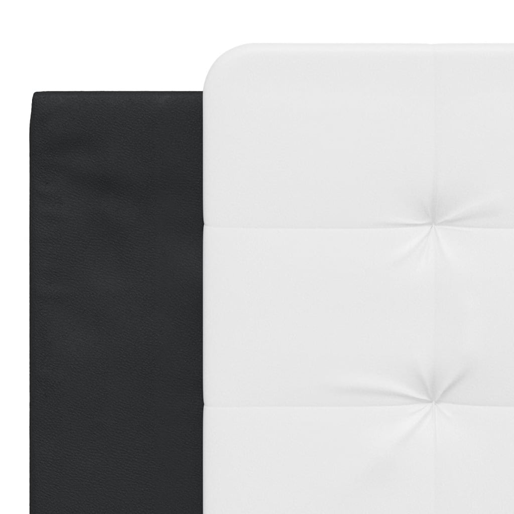 Cadru de pat cu tăblie negru și alb 180x200cm piele artificială GartenMobel Dekor