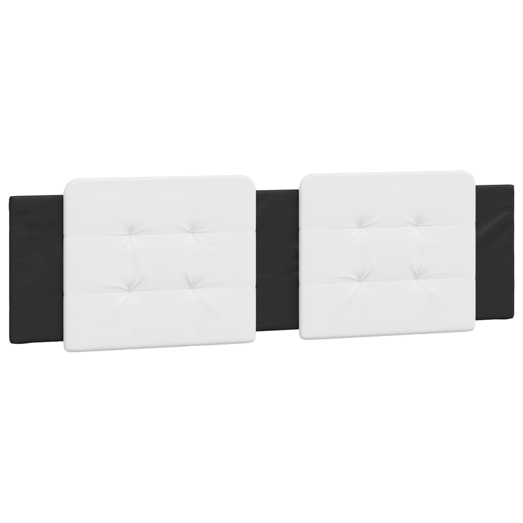 Cadru de pat cu tăblie negru și alb 180x200cm piele artificială GartenMobel Dekor