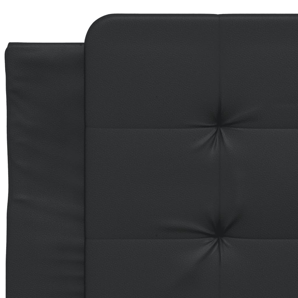 Pat cu saltea, negru, 100x200 cm, piele ecologică GartenMobel Dekor