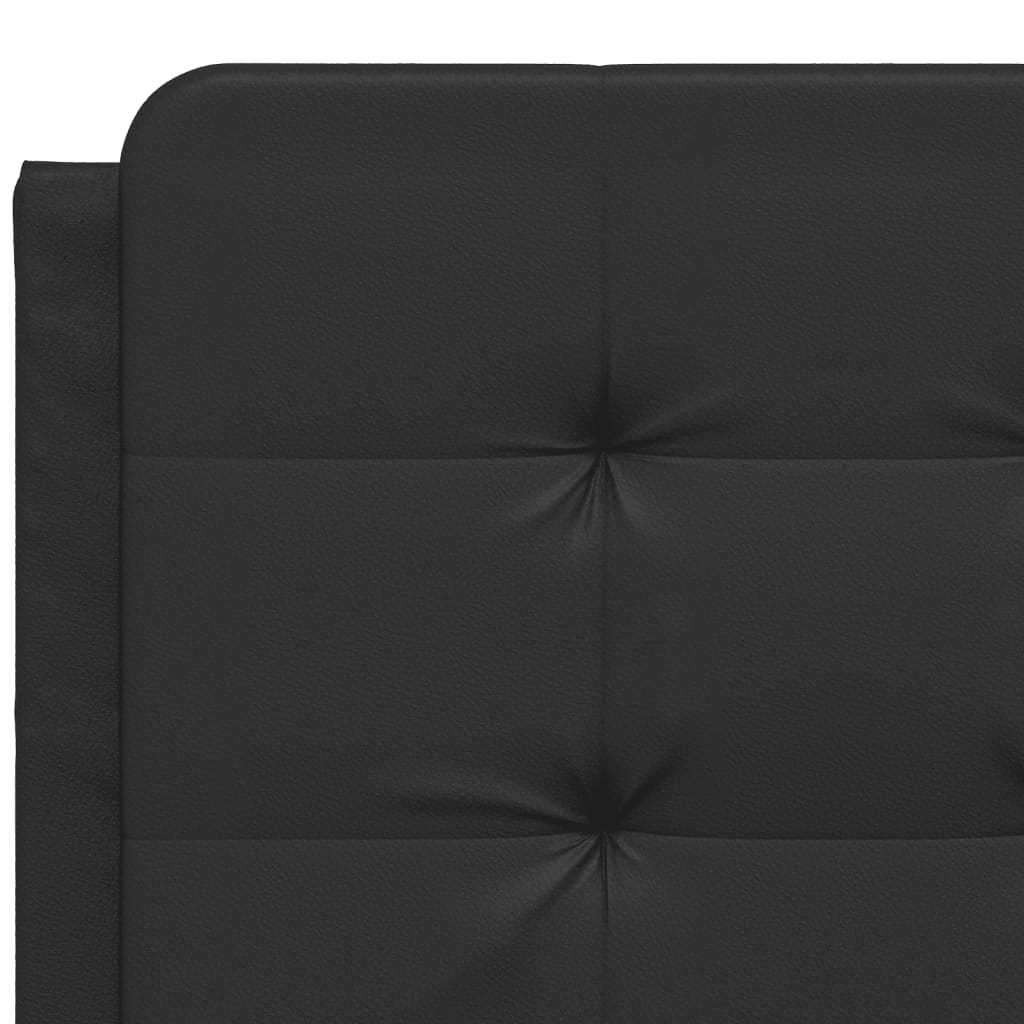 Pat cu saltea, negru, 140x200 cm, piele ecologică GartenMobel Dekor