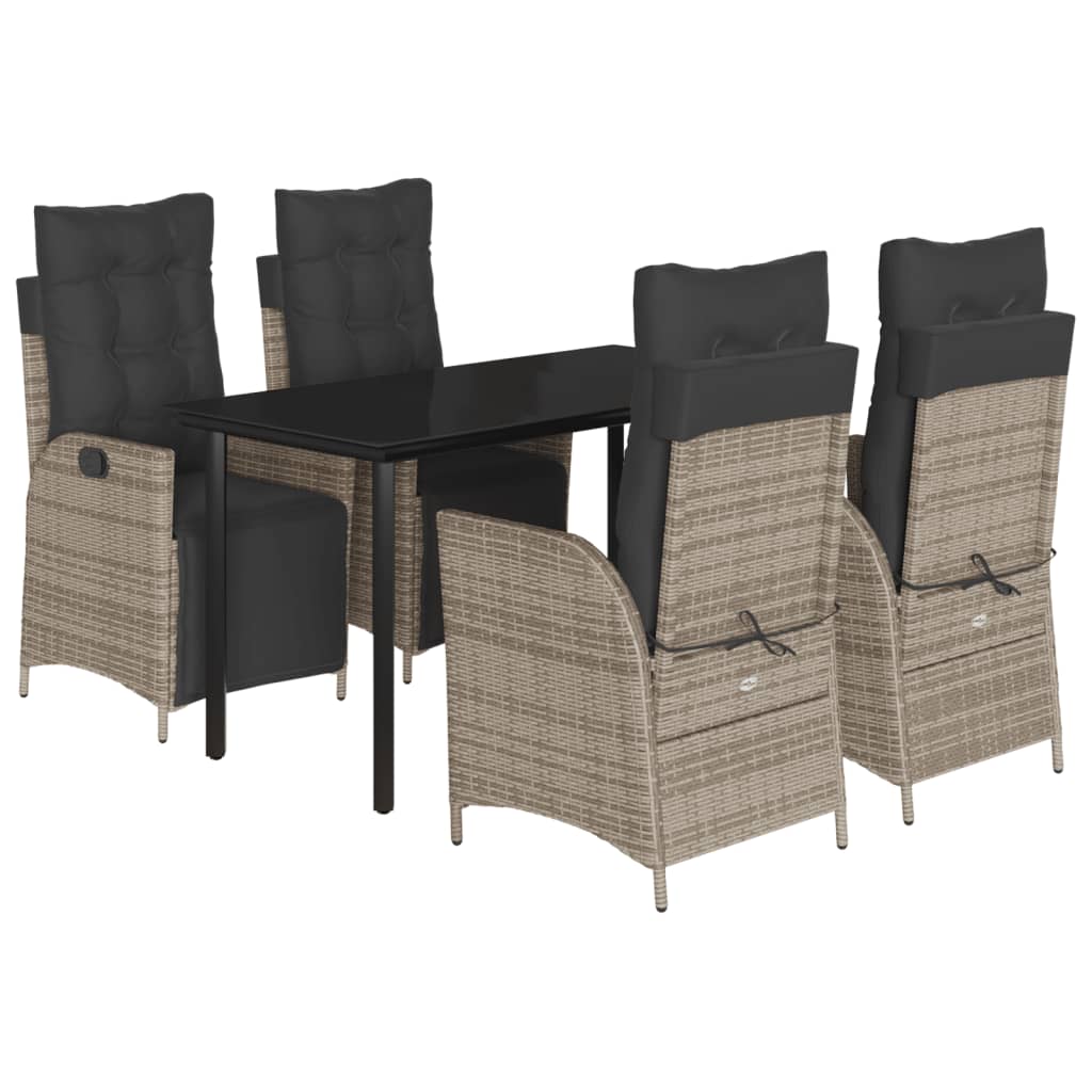 Set mobilier de grădină cu perne, 5 piese, gri, poliratan GartenMobel Dekor