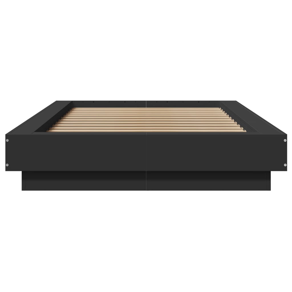 Cadru de pat, negru, 100x200 cm, lemn prelucrat GartenMobel Dekor