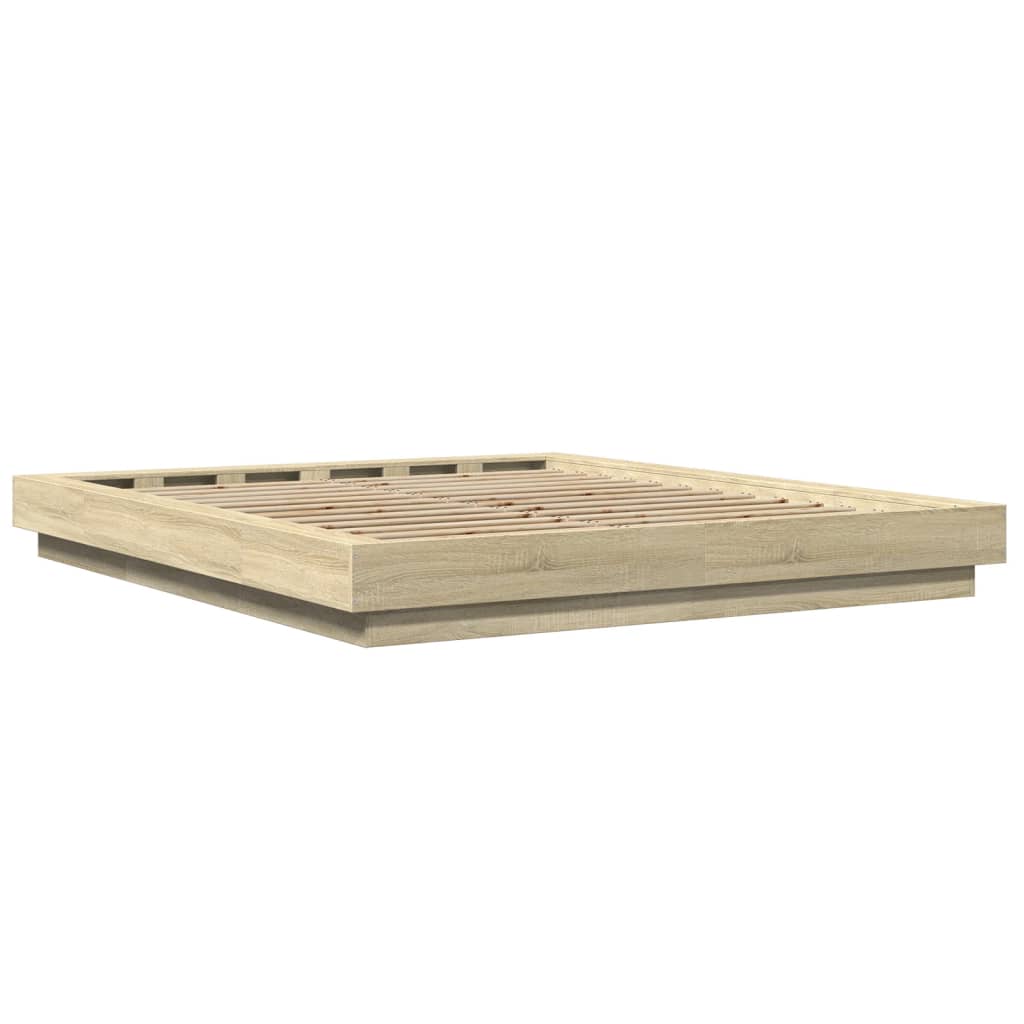Cadru de pat, stejar sonoma, 160x200 cm, lemn prelucrat GartenMobel Dekor