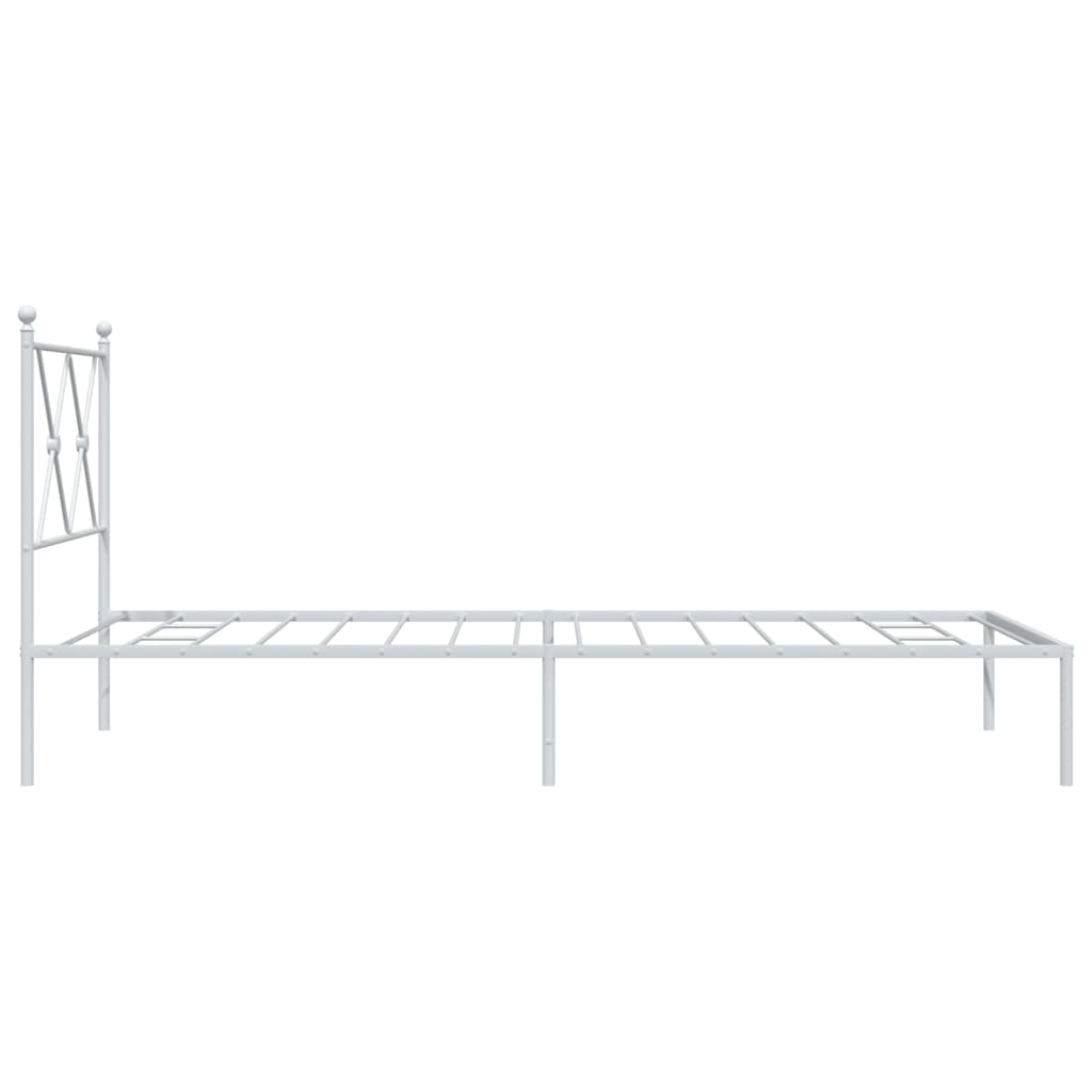 Cadru pat metalic cu tăblie, alb, 90x200 cm GartenMobel Dekor