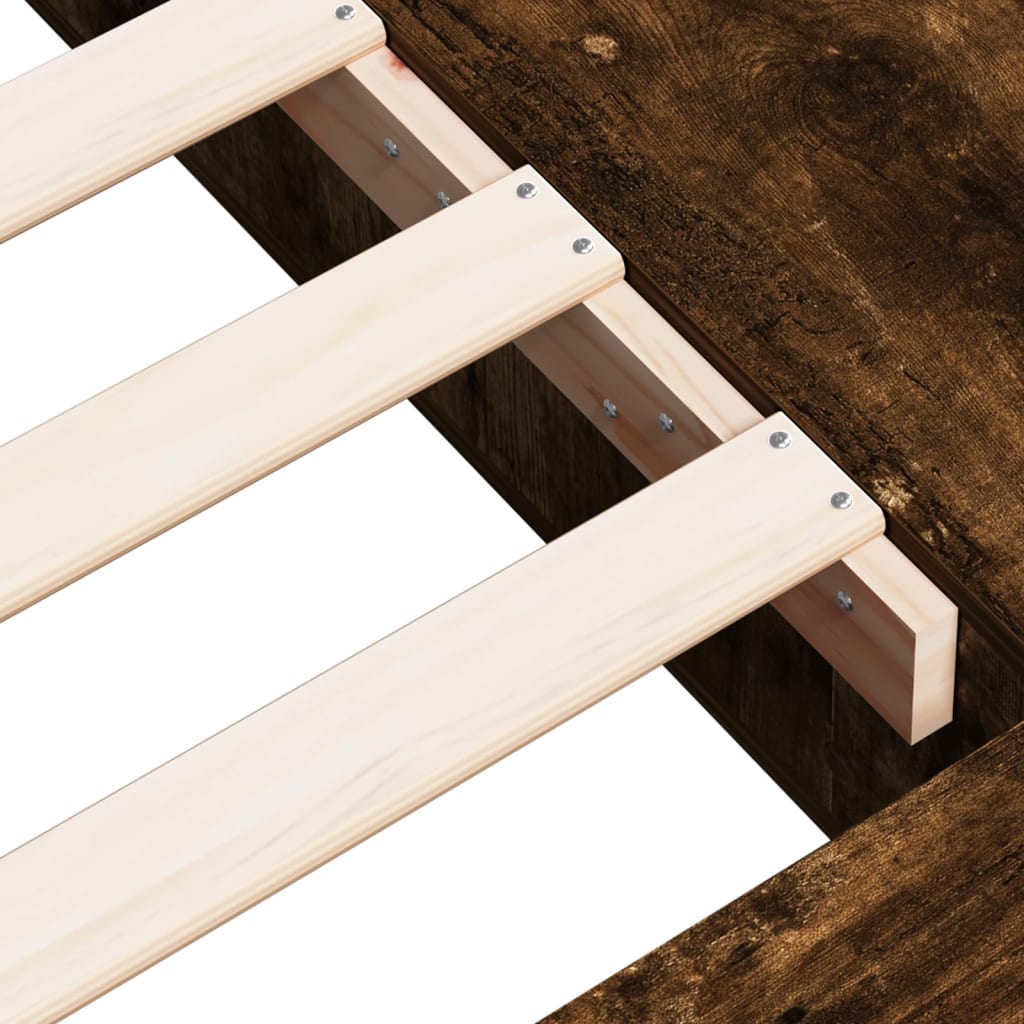 Cadru de pat, stejar fumuriu, 100x200 cm, lemn prelucrat GartenMobel Dekor