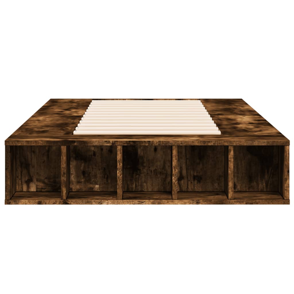 Cadru de pat, stejar fumuriu, 90x200 cm, lemn prelucrat GartenMobel Dekor