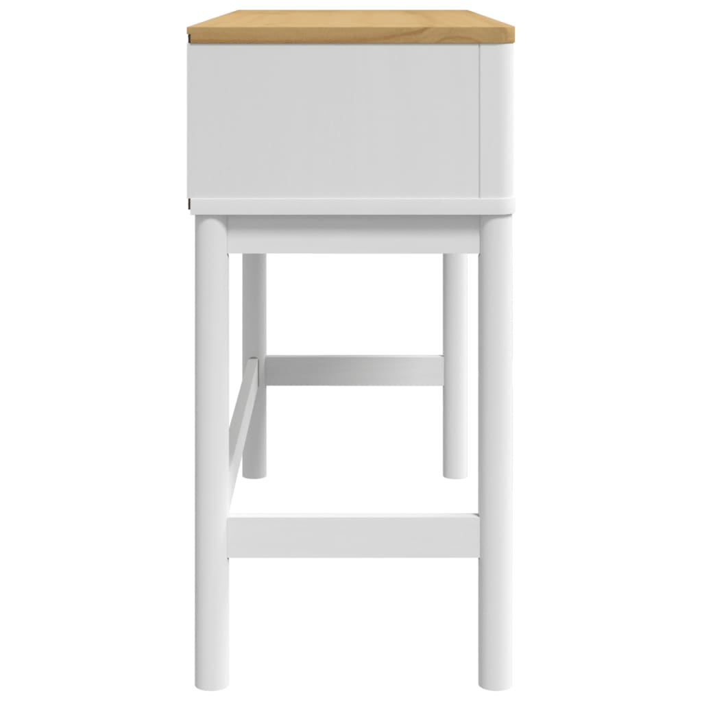 Măsuță consolă FLORO alb 89,5x36,5x73 cm lemn masiv de pin GartenMobel Dekor