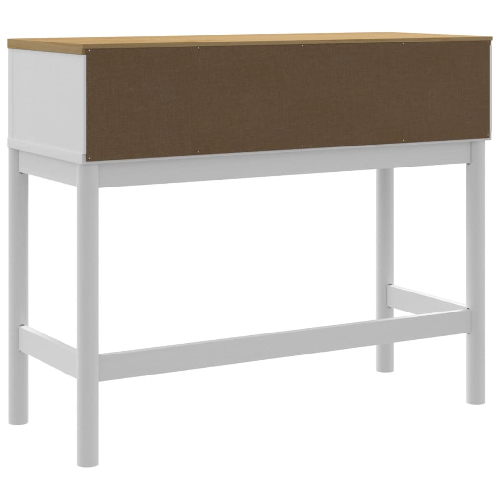 Măsuță consolă FLORO alb 89,5x36,5x73 cm lemn masiv de pin GartenMobel Dekor