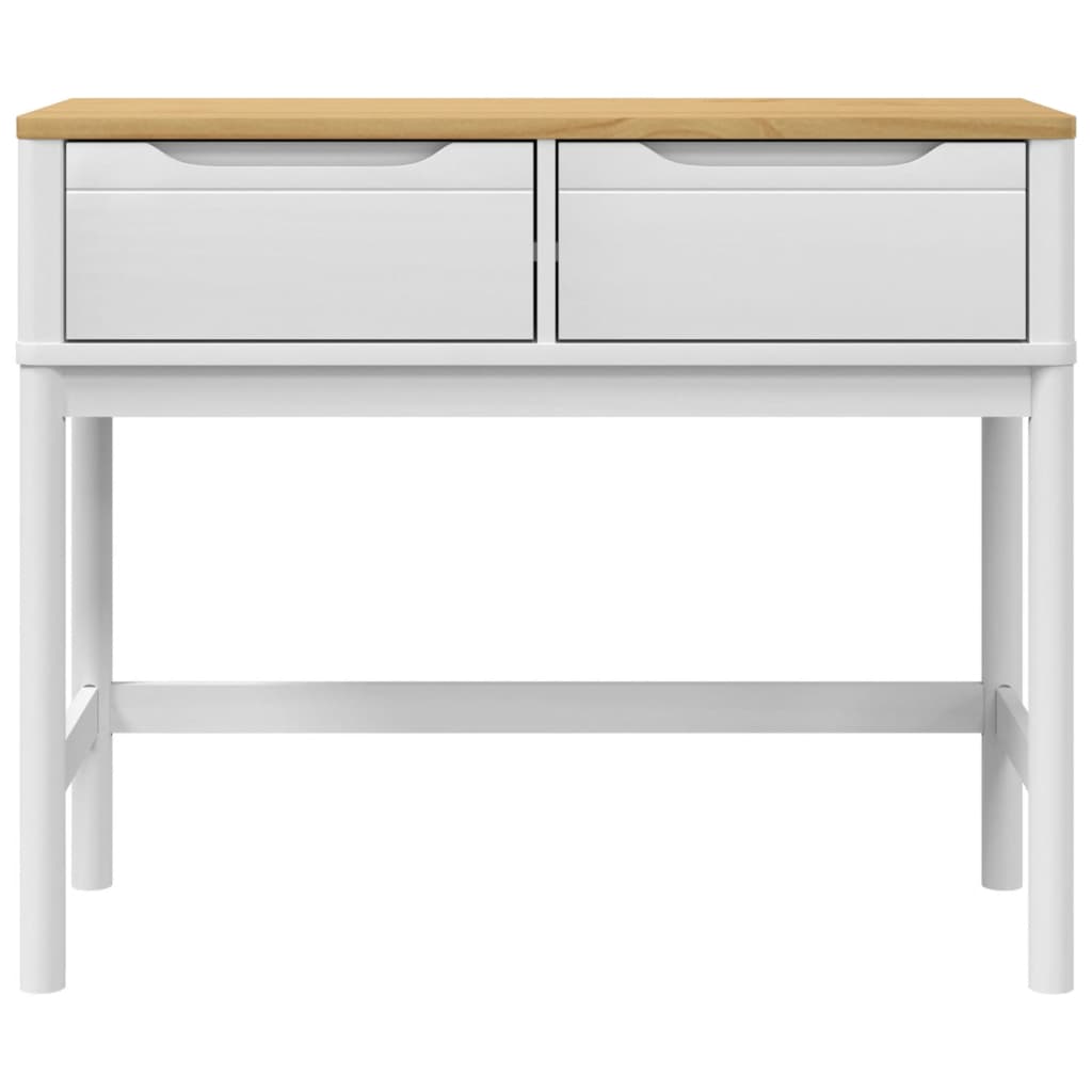 Măsuță consolă FLORO alb 89,5x36,5x73 cm lemn masiv de pin GartenMobel Dekor