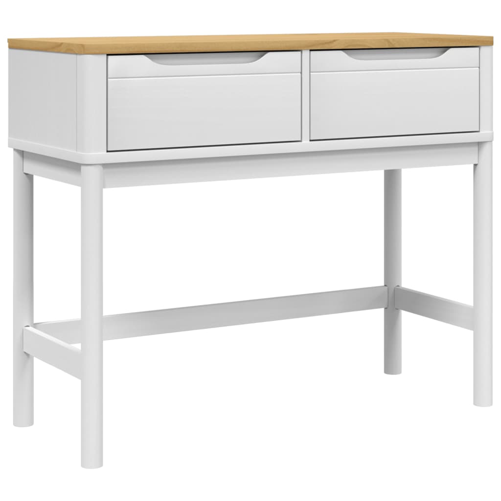 Măsuță consolă FLORO alb 89,5x36,5x73 cm lemn masiv de pin GartenMobel Dekor