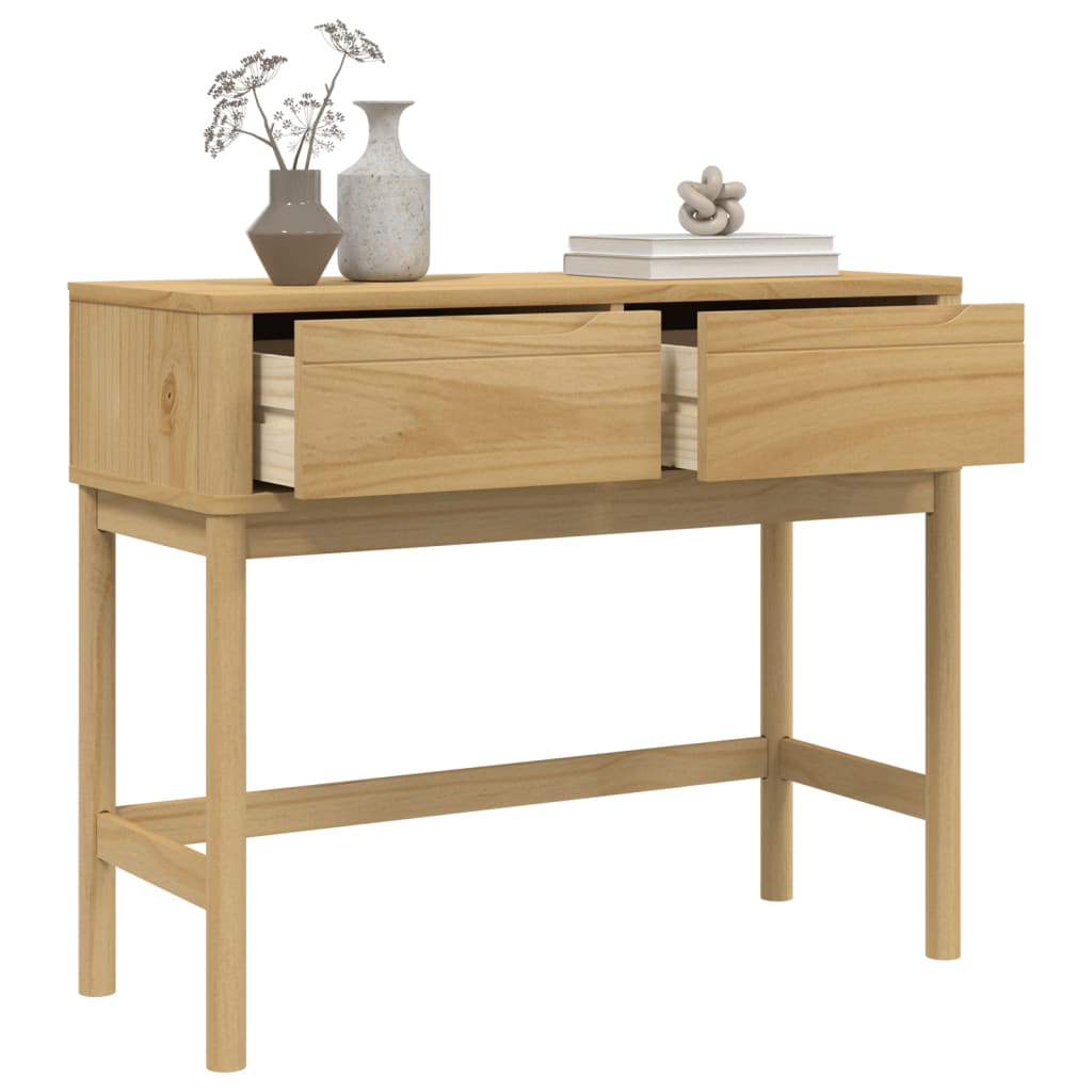 Măsuță consolă FLORO maro ceară 89,5x36,5x73 cm lemn masiv pin GartenMobel Dekor