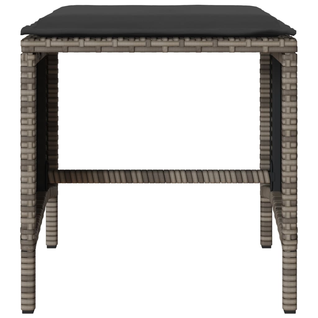 Set canapea de grădină cu perne, 4 piese, gri, poliratan GartenMobel Dekor