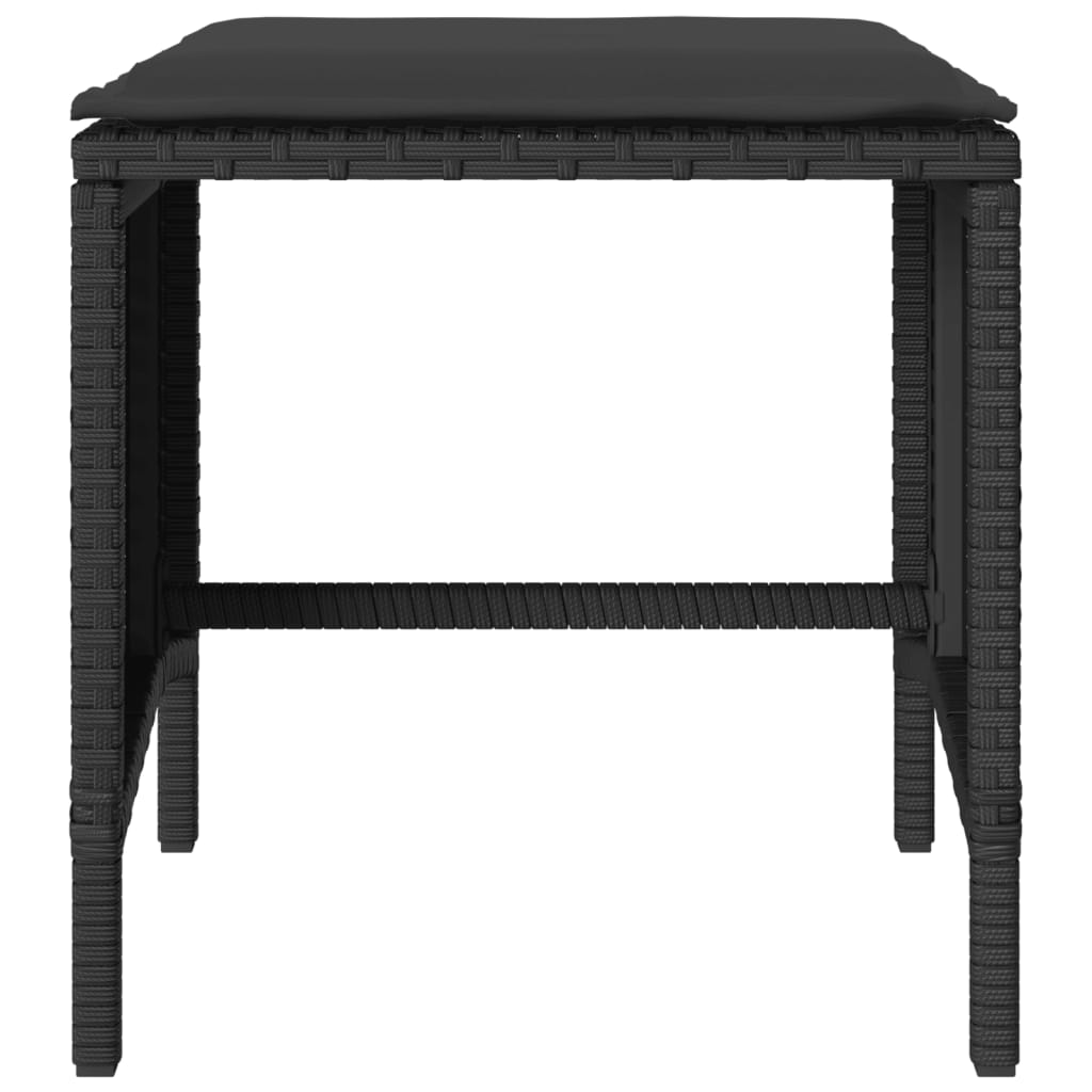 Set mobilier de grădină cu perne, 4 piese, negru, poliratan GartenMobel Dekor