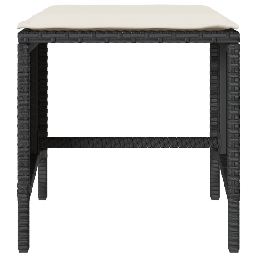 Set mobilier de grădină cu perne, 4 piese, negru, poliratan GartenMobel Dekor