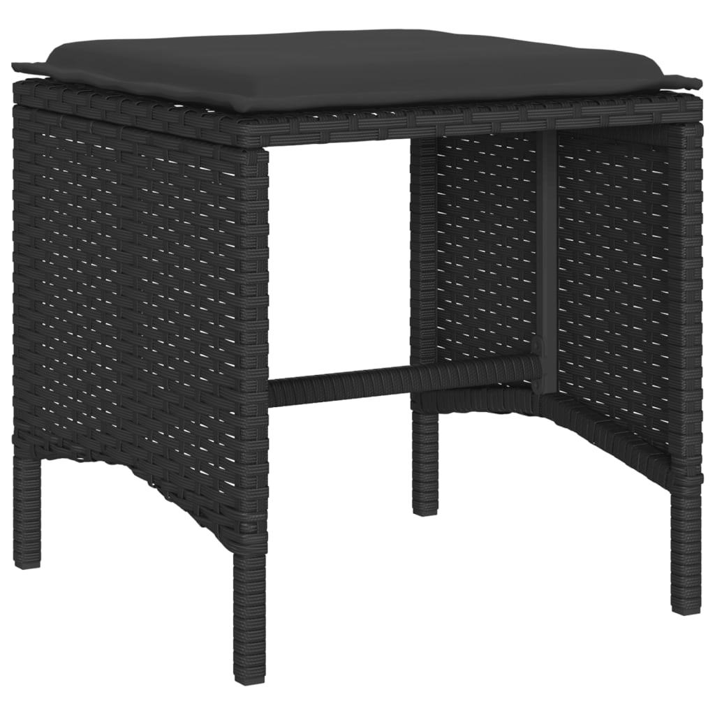 Set mobilier de grădină cu perne, 4 piese, negru, poliratan GartenMobel Dekor