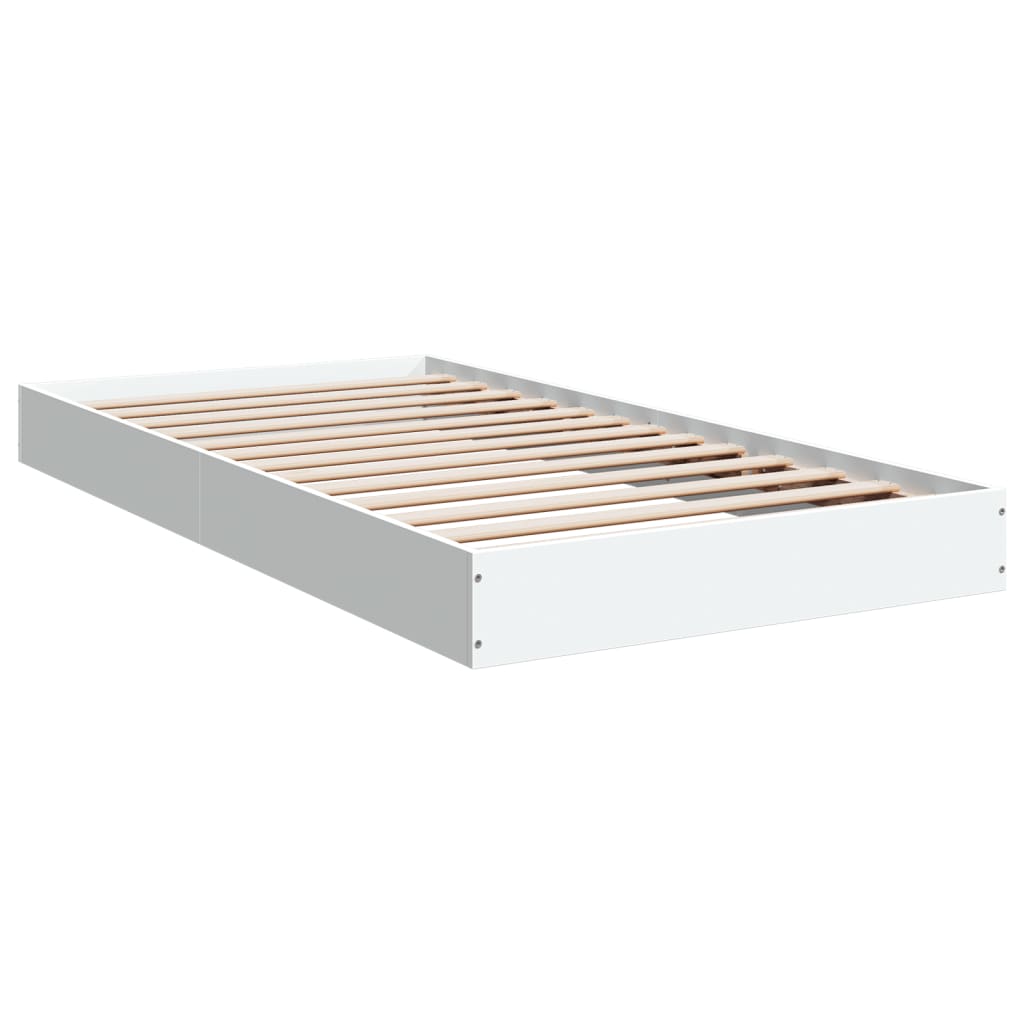 Cadru de pat, alb, 100x200 cm, lemn prelucrat GartenMobel Dekor