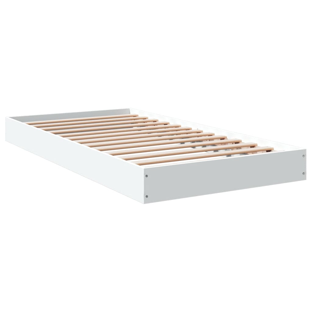 Cadru de pat, alb, 100x200 cm, lemn prelucrat GartenMobel Dekor